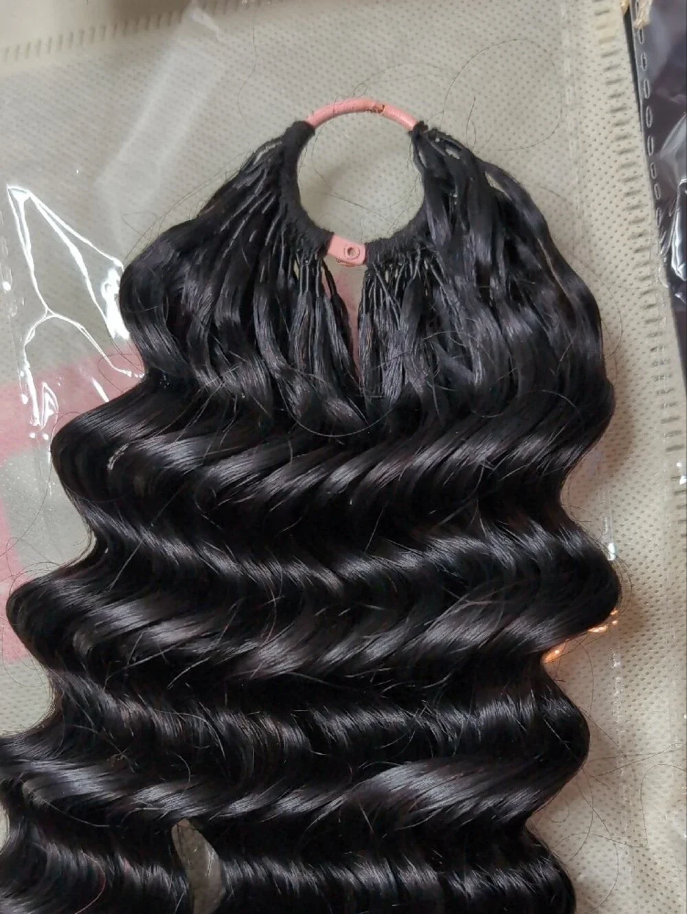 14 Inch 120 G Feather Crochet Human Hair Natural Black 1B Deep Wave Miracle Knot